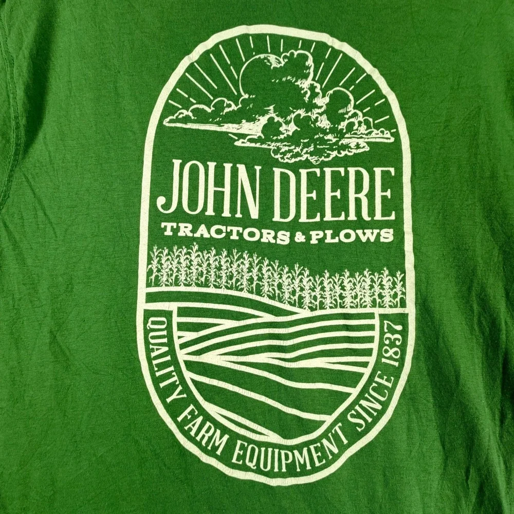 John Deere Graphic T-Shirt Mens L Green Crewneck Short Sleeve Showroom Wear - Picture 14 of 16